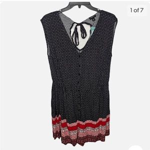 Torrid Border Print Challis Button Front Romper Size 0